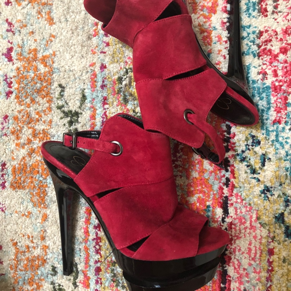 Jessica Simpson Cat Slingback Suede Platform Heels